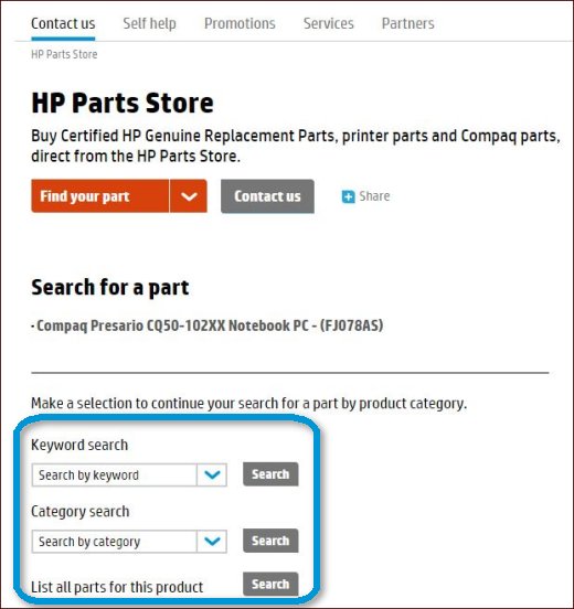 hp parts store
